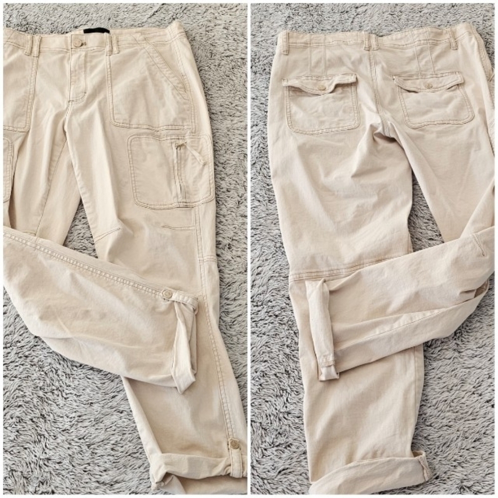 WHBM Mid-Rise Pret-A-Pedi Straight Cropped Pants cargo - oat - size 8 - Picture 4 of 4